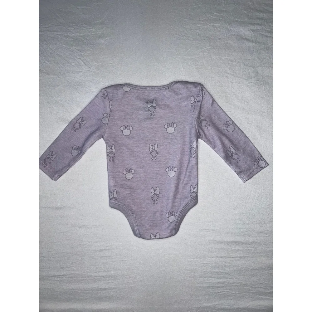 Disney Baby Minnie Mouse‎ Bodysuit Purple Long Sleeve 3/6M